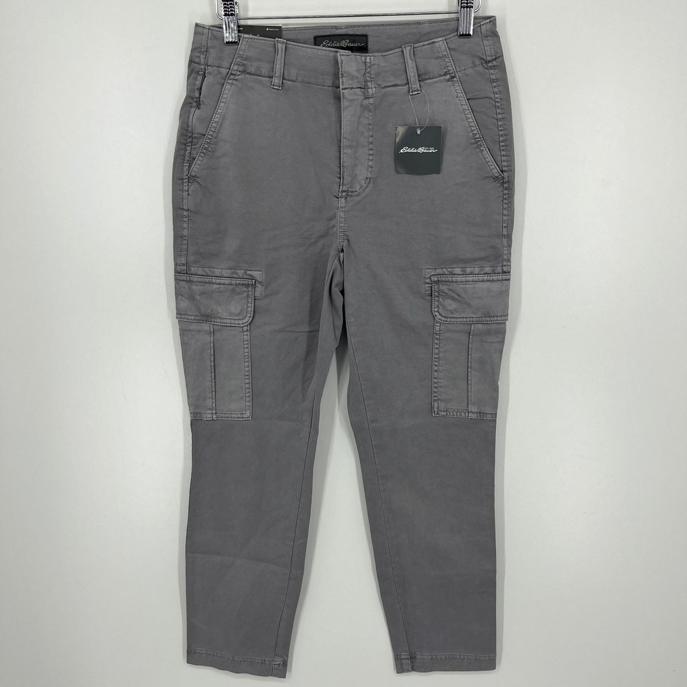 Eddie Bauer Womens River Rock Cargo Pants Ash Gray Slim Fit Size 2 New NWT